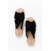 Moama Black Espadrille Slide