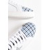 Valdo White Blue Gingham Leather Sneaker