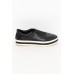 Pour Black Leather Slip On Sneaker
